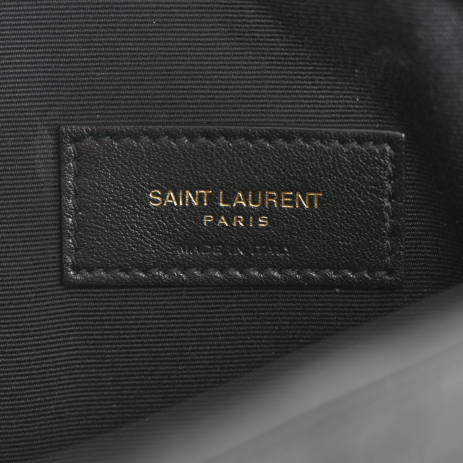 Saint Laurent Calfskin Crocodile Embossed Uptown Monogram Clutch Black 6 of 7