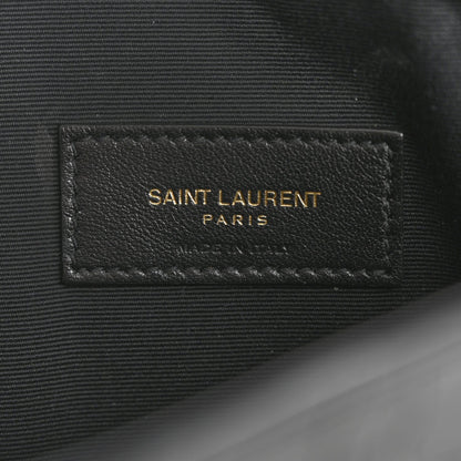 Saint Laurent Calfskin Crocodile Embossed Uptown Monogram Clutch Black 6 of 7