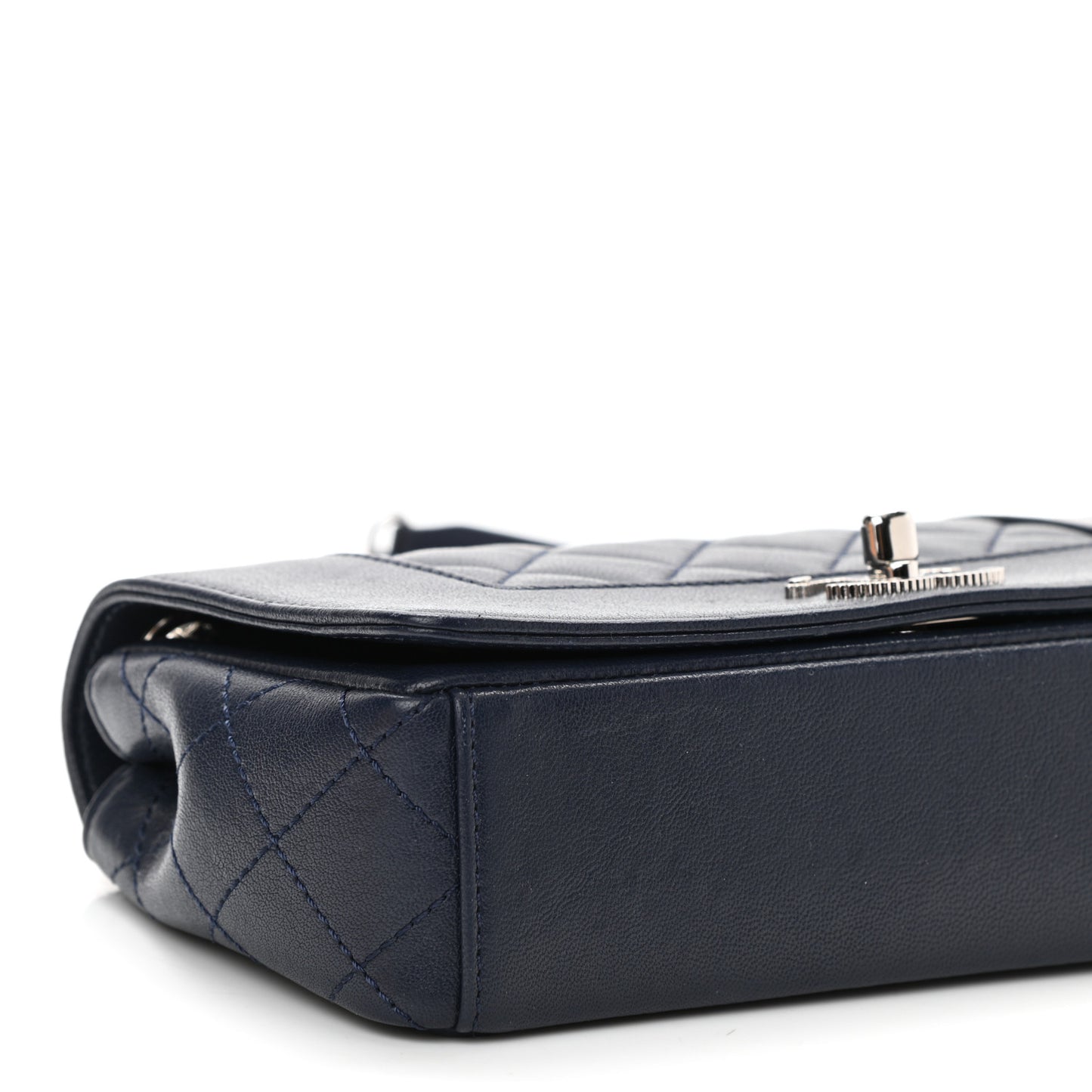 Sheepskin Quilted Small Vintage Mademoiselle Flap Dark Navy