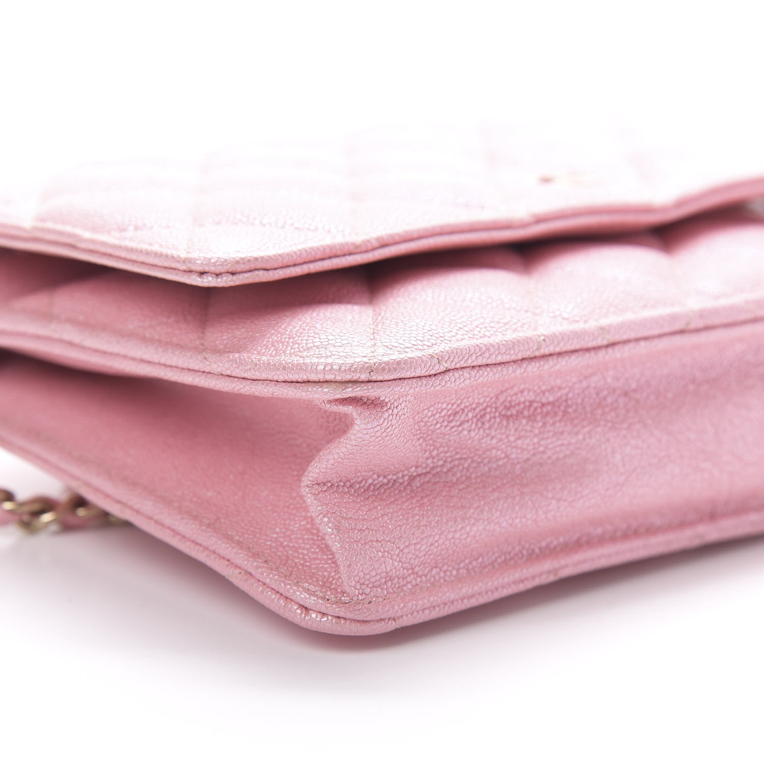Chanel Iridescent Caviar Quilted Wallet on Chain WOC Pink 9 of 11
