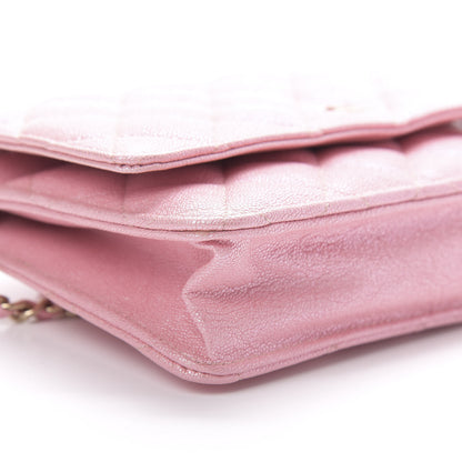 Chanel Iridescent Caviar Quilted Wallet on Chain WOC Pink 9 of 11