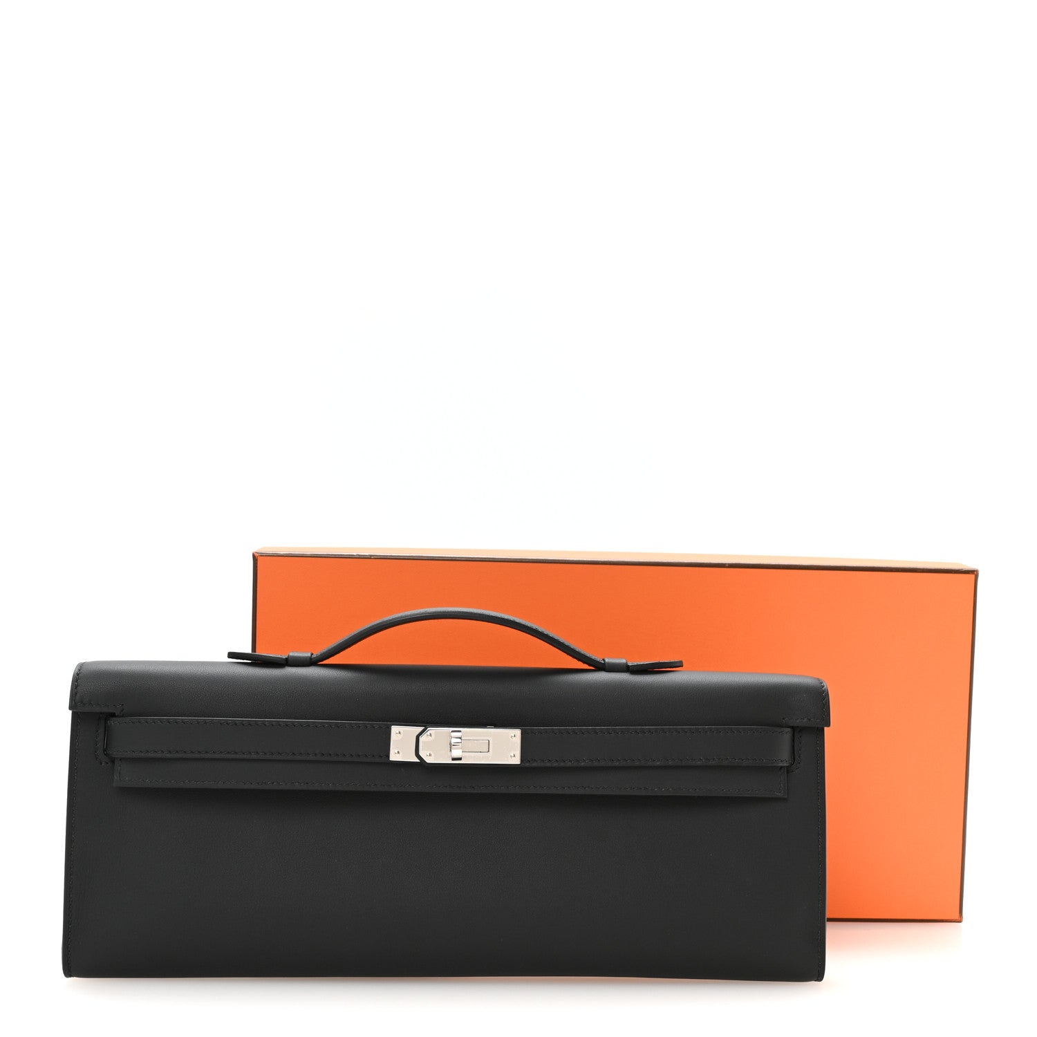 Hermes Swift Kelly Cut Clutch Pochette Black 8 of 8
