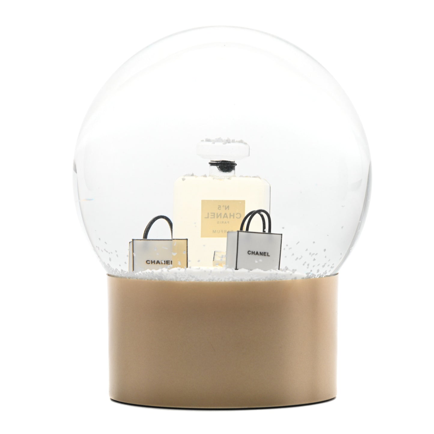 Glass N°5 Perfume Bottle Snow Globe