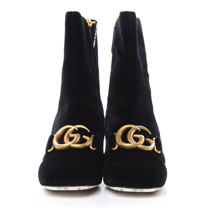 Gucci Softy Velvet Malaga Kid GG Victoire 55mm Ankle Boots 39 Black 2 of 9