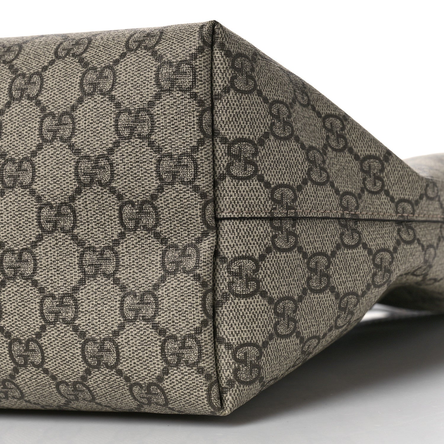 Gucci GG Supreme Monogram Textured Calfskin Web Medium Ophidia Shopping Tote Beige Ebony New Acero 8 of 9