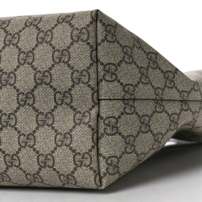 Gucci GG Supreme Monogram Textured Calfskin Web Medium Ophidia Shopping Tote Beige Ebony New Acero 8 of 9
