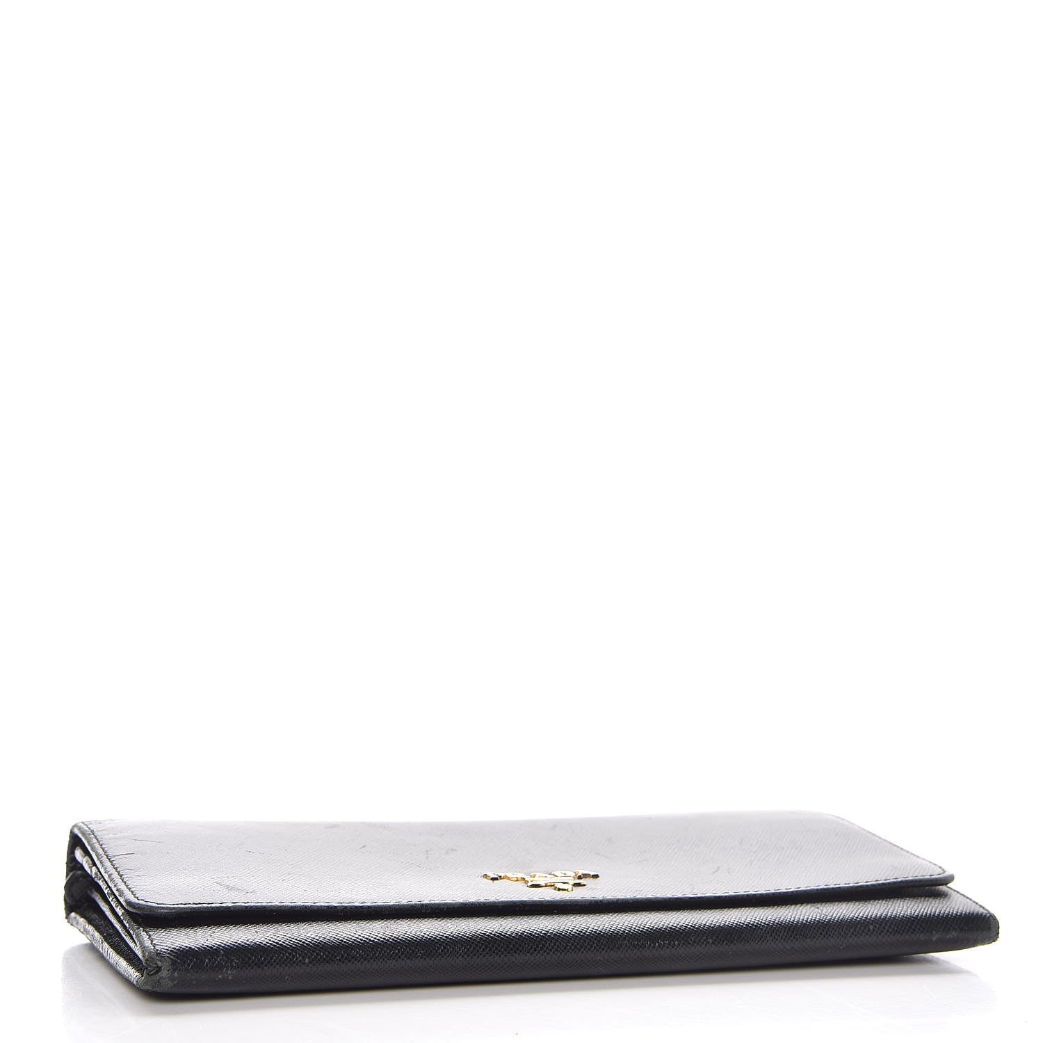 Prada Saffiano Metal Oro Chain Wallet Black 4 of 12
