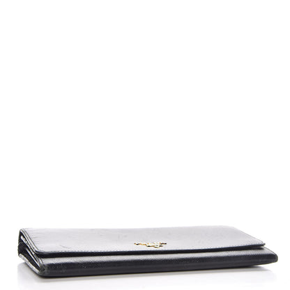 Prada Saffiano Metal Oro Chain Wallet Black 4 of 12