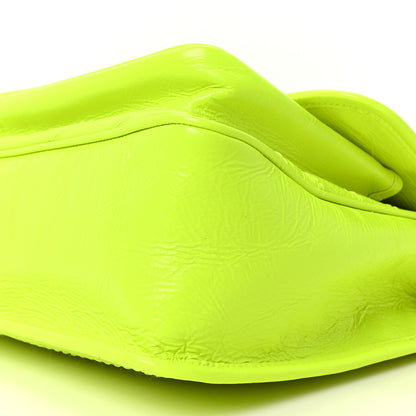 Saint Laurent Crinkled Calfskin Matelasse Monogram Medium Niki Chain Satchel Neon Yellow 9 of 9