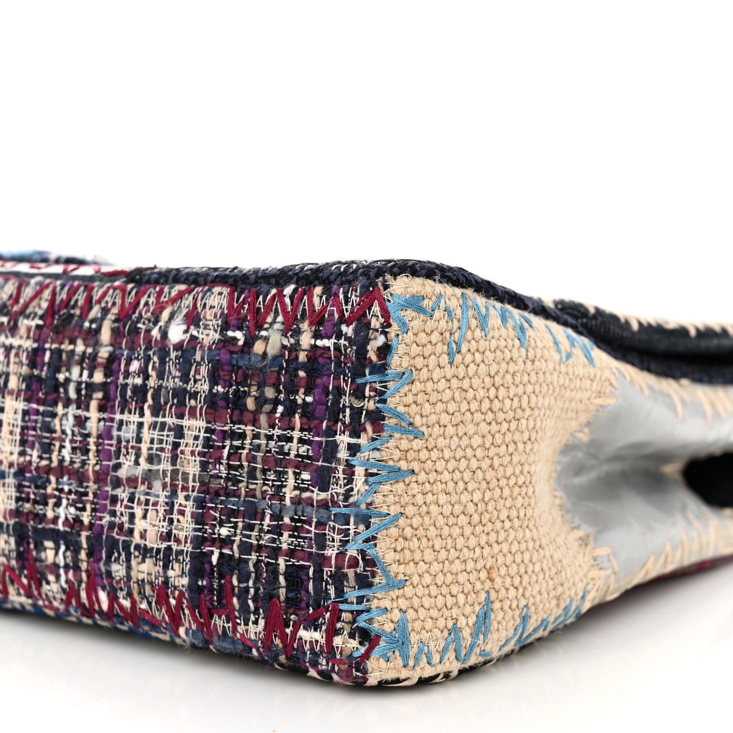 Chanel Denim Tweed Patchwork Jumbo Single Flap Multicolor 10 of 11