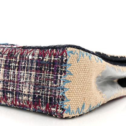 Chanel Denim Tweed Patchwork Jumbo Single Flap Multicolor 10 of 11