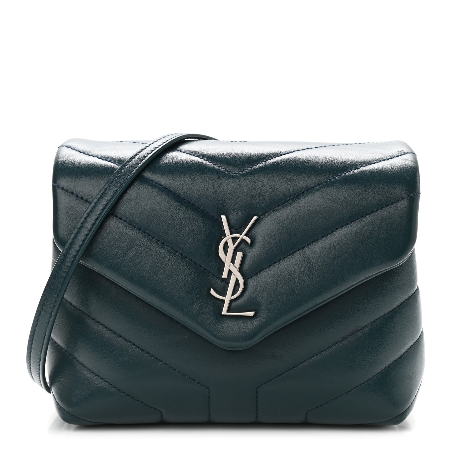 Calfskin Y Quilted Monogram Toy Loulou Satchel Dark Green