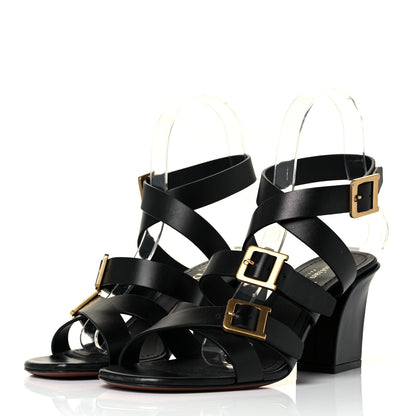 Christian Dior Calfskin Double D 70mm Sandals 36.5 Black 3 of 7