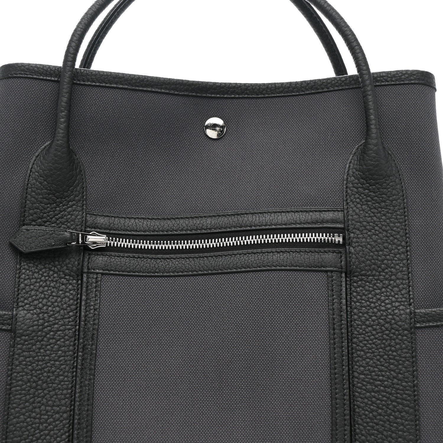 Hermes Toile Militaire Negonda Vertical Pockets Garden Party Carbone Black 7 of 9