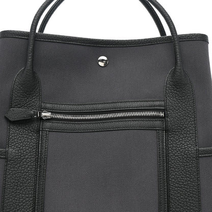 Hermes Toile Militaire Negonda Vertical Pockets Garden Party Carbone Black 7 of 9