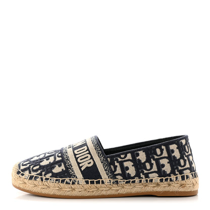 Christian Dior Oblique Embroidered Granville 15mm Espadrilles 37 Deep Blue 1 of 9