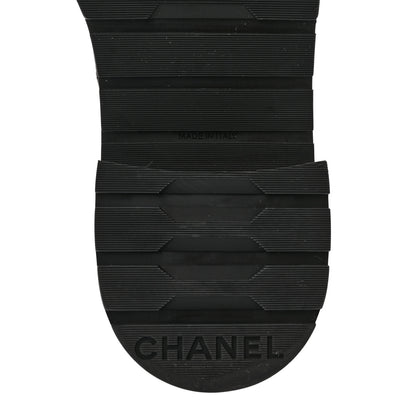 Chanel Shiny Lambskin Quilted Lace Up Combat Boots 40.5 Black 6 of 14