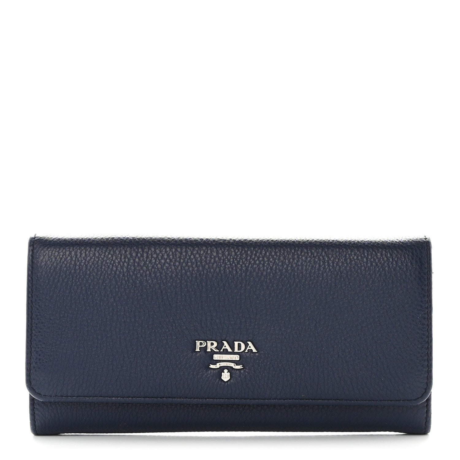 Prada Vitello Phenix Continental Flap Wallet Baltico 1 of 8