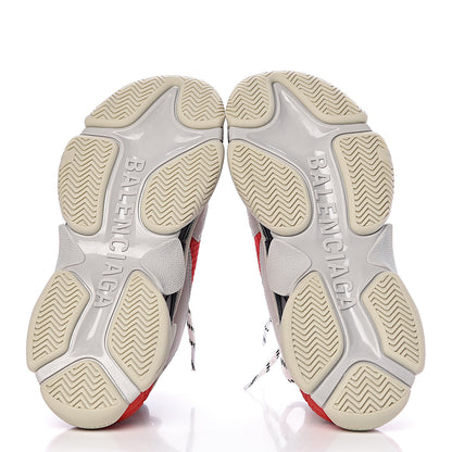 Balenciaga Fabric Mesh Womens Triple S Sneakers 39 Red Grey White 8 of 9