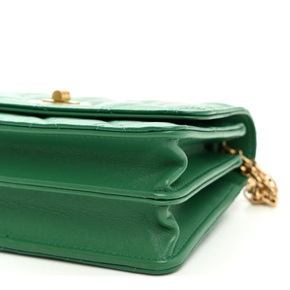 Chanel Aged Calfskin Quilted Mini Reissue Wallet On Chain WOC Green 11 of 11