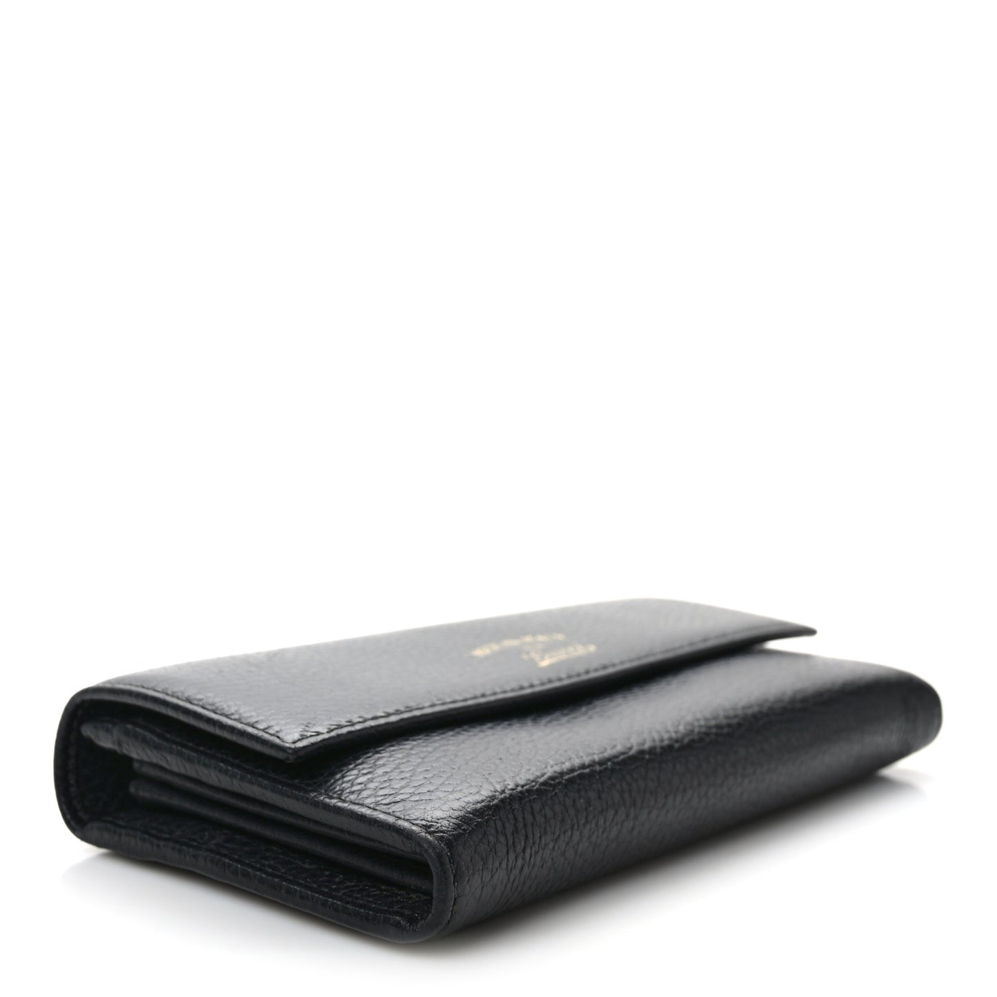 Dollar Calfskin Swing Continental Wallet Black