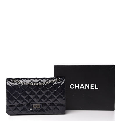 Chanel Distressed Patent Quilted 2.55 Reissue 226 Flap Navy 15 of 15