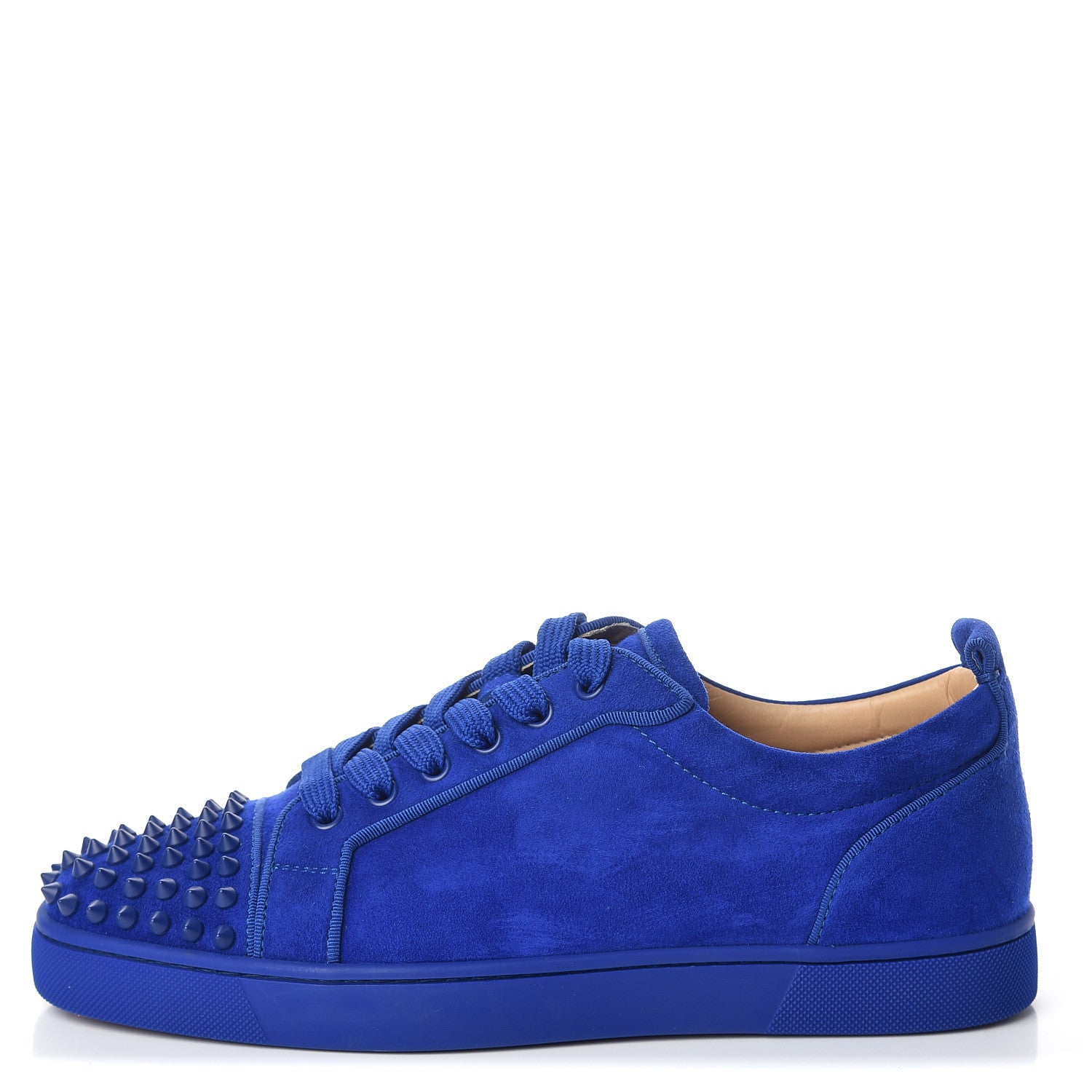 Christian Louboutin Veau Velours Mens Louis Junior Spikes Flat Sneakers 41 Electric 1 of 9