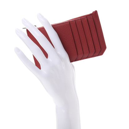 Saint Laurent Calfskin 5 Fragments Zip Card Case Red 2 of 8