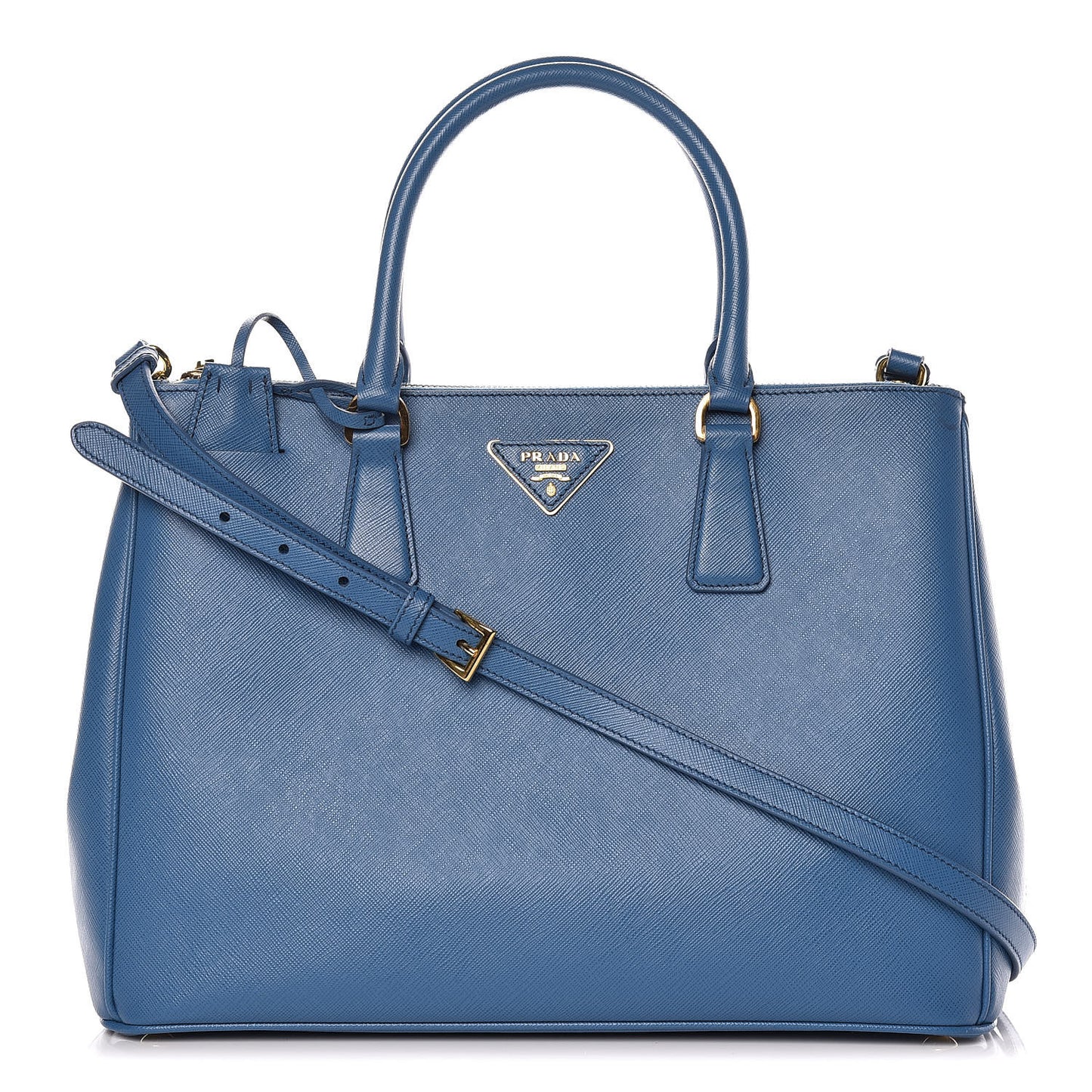 Saffiano Medium Galleria Double Zip Tote Cobalto
