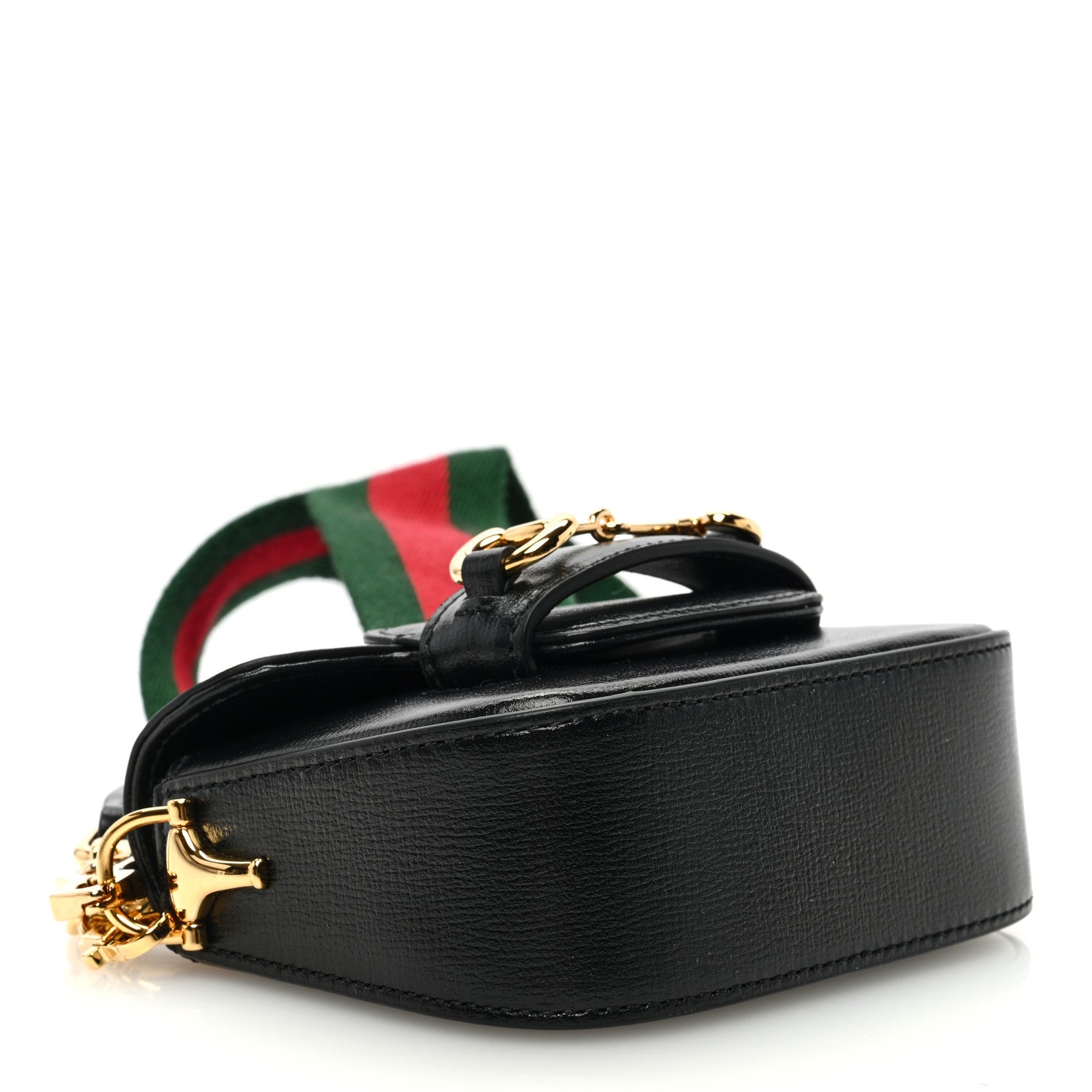 Gucci Azalea Calfskin Web Horsebit 1955 Wallet On Strap Black 4 of 11