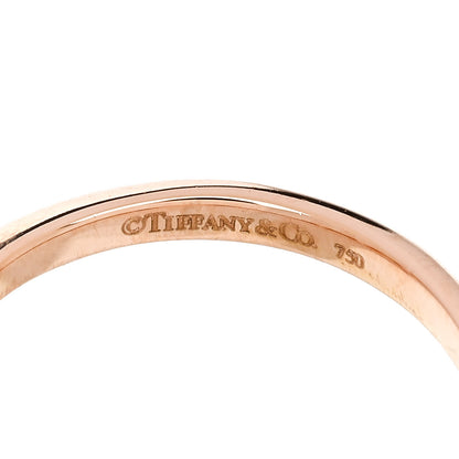 Tiffany 18K Rose Gold Diamond Three Stone Milgrain Ring 48 4.5 7 of 7