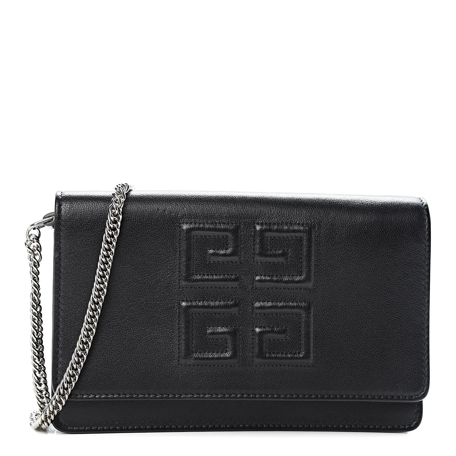 Givenchy Lambskin Emblem Chain Wallet Black 1 of 13