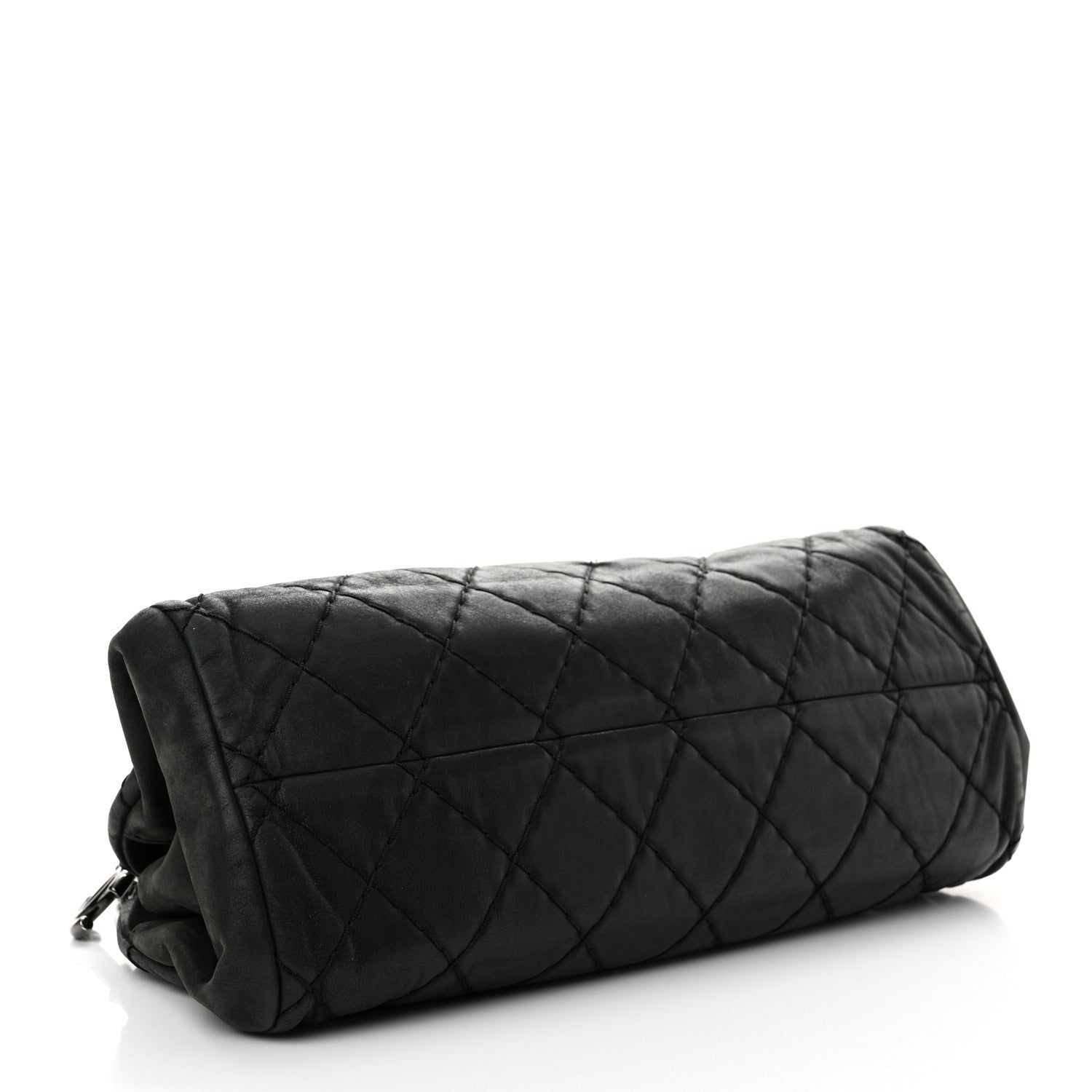 Chanel Iridescent Calfskin Stitched Just Mademoiselle Bowling Bag Black 4 of 14