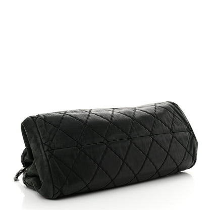 Chanel Iridescent Calfskin Stitched Just Mademoiselle Bowling Bag Black 4 of 14