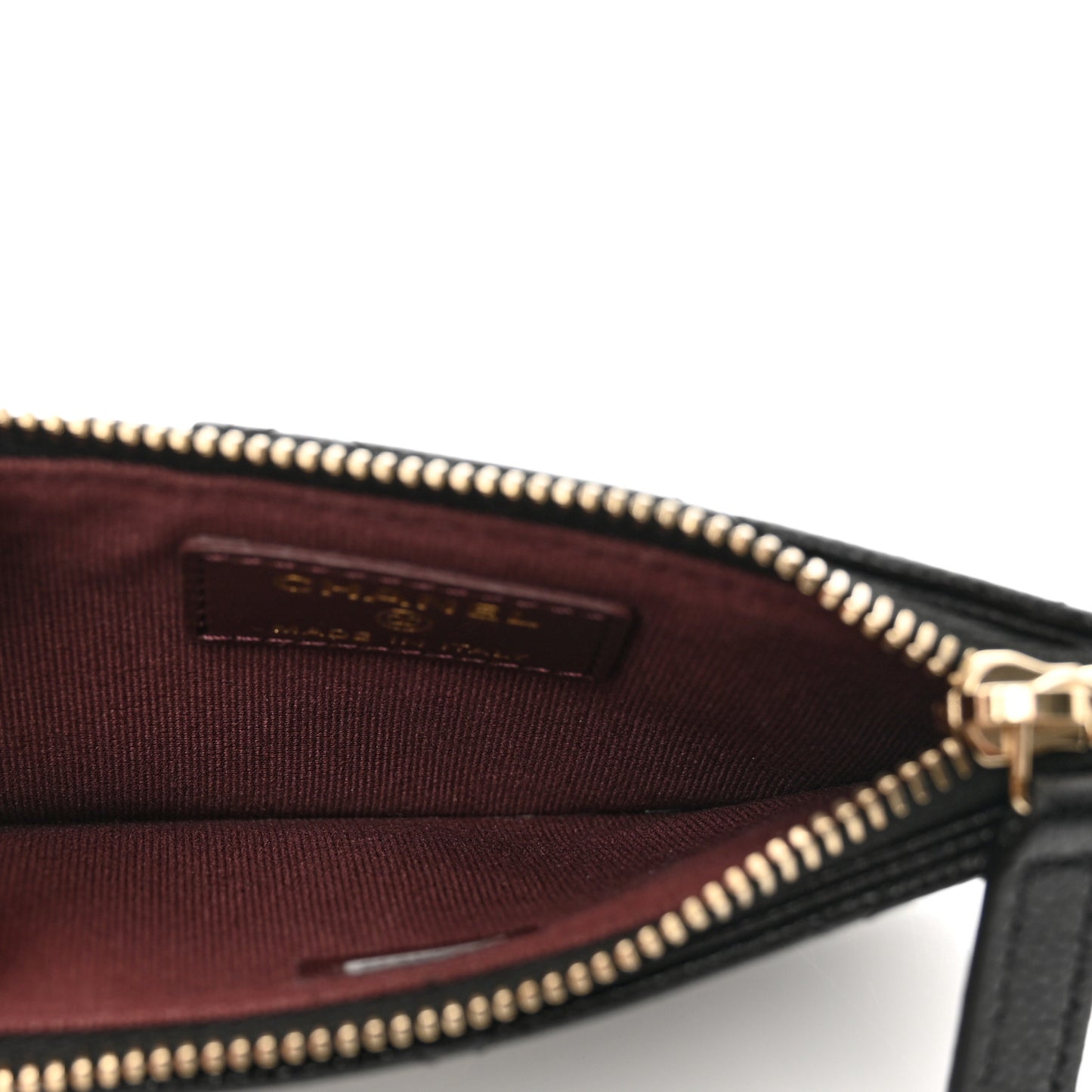 Caviar Quilted Flap Zip Card Holder Black