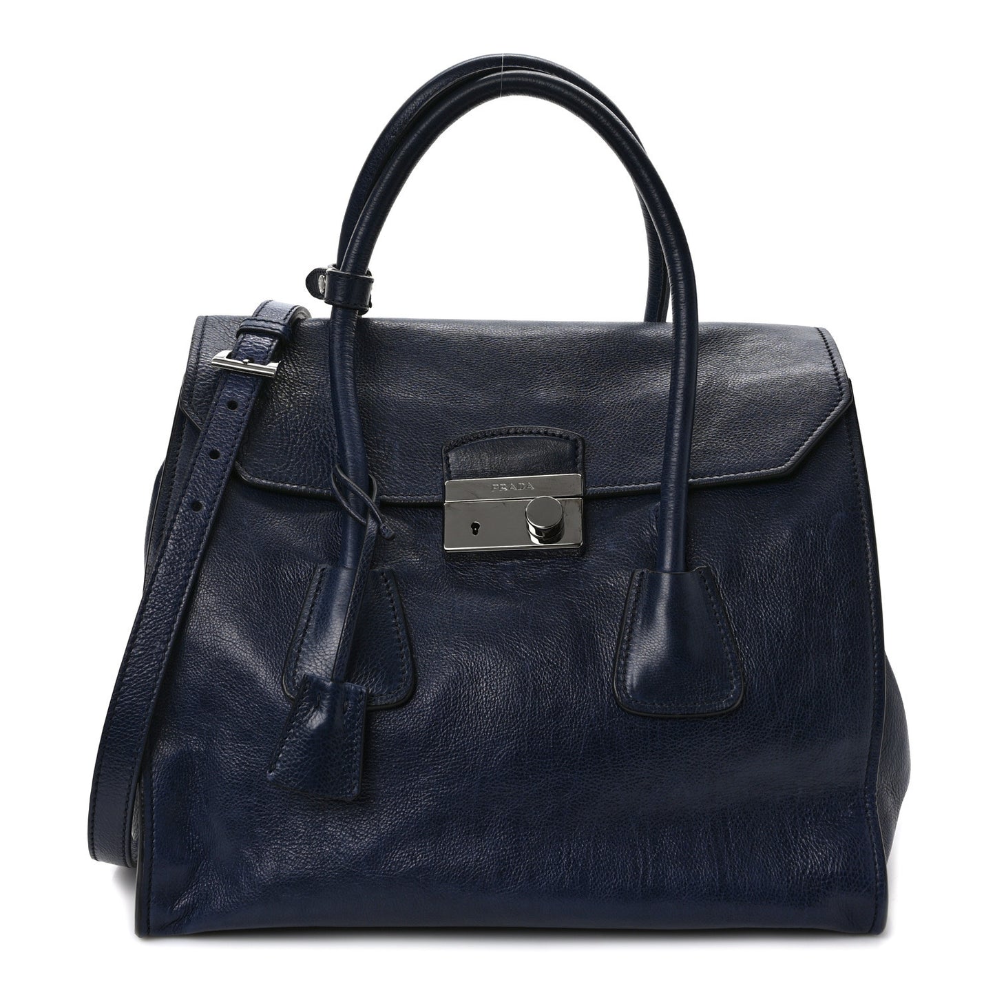 Glace Calf Large Twin Pocket Tote Baltico