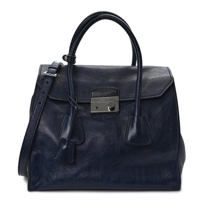 Prada Glace Calf Large Twin Pocket Tote Baltico 1 of 8