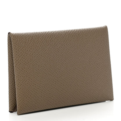 Hermes Epsom Calvi Card Case Etoupe 3 of 8