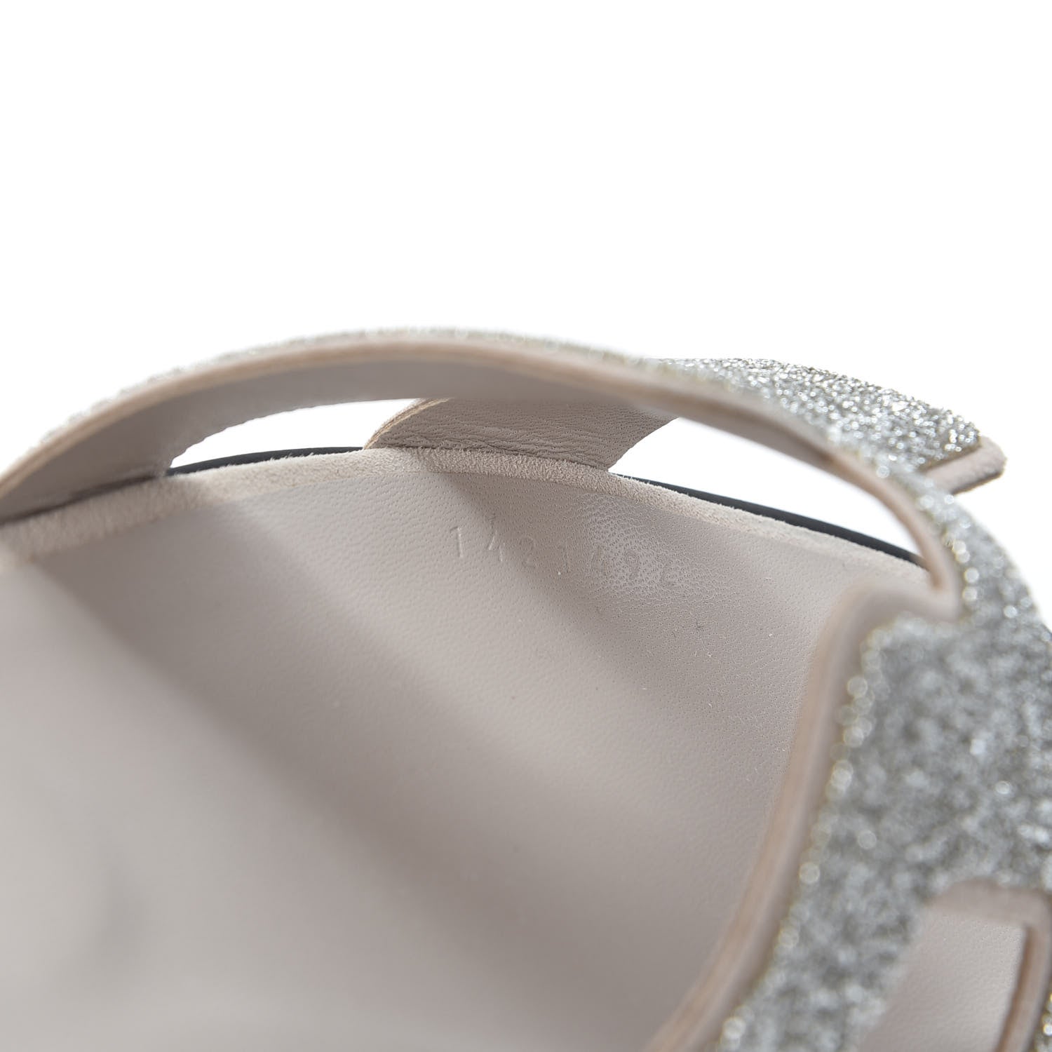 Hermes Suede Goatskin Crystal Powder Oran Sandals 37 10 of 10