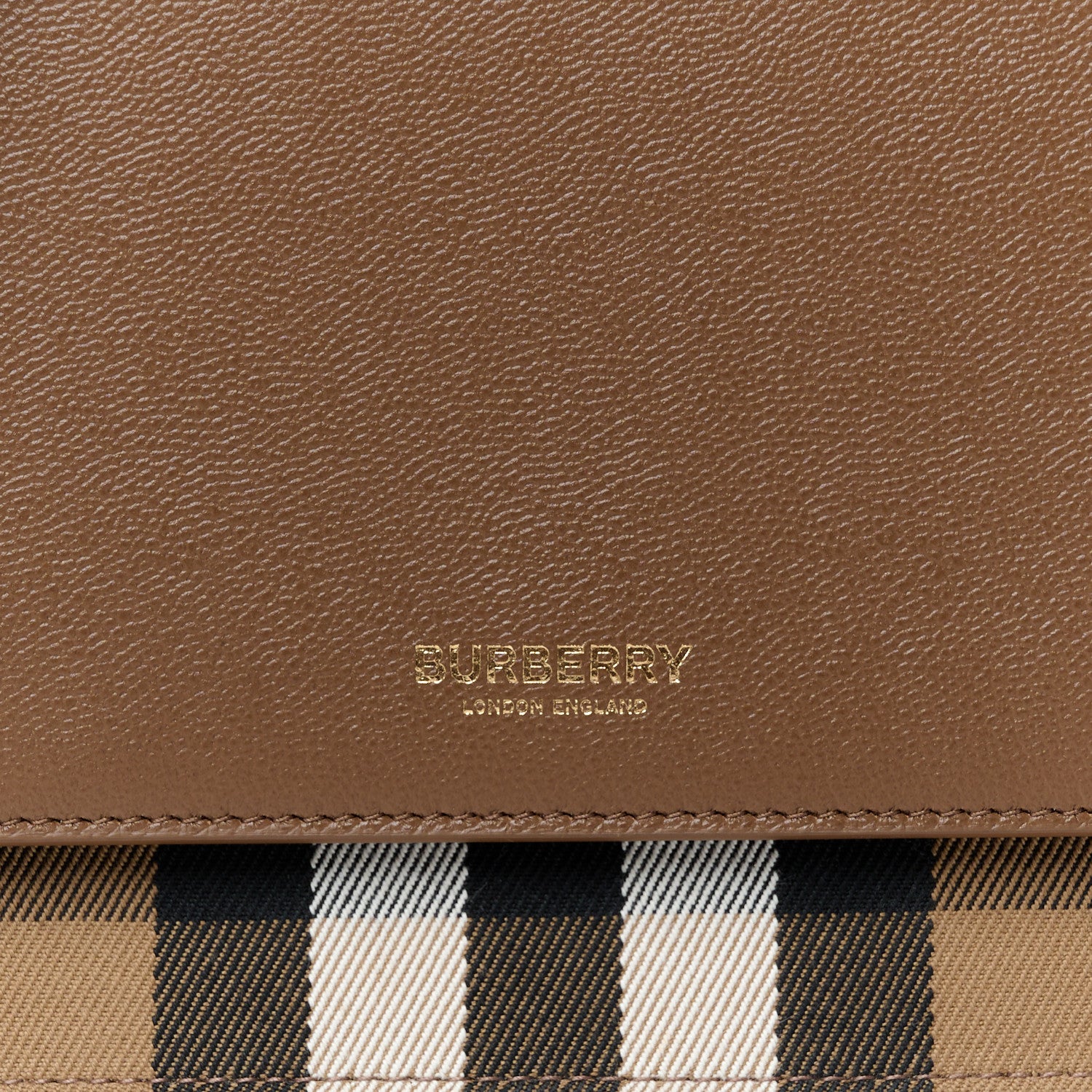 Burberry Derby Calfskin House Check Mackford Crossbody Bag Brown 8 of 10