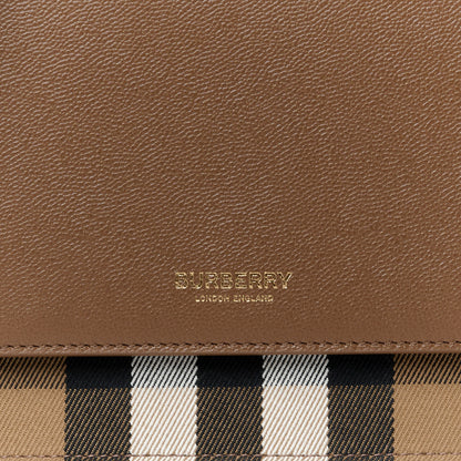 Burberry Derby Calfskin House Check Mackford Crossbody Bag Brown 8 of 10