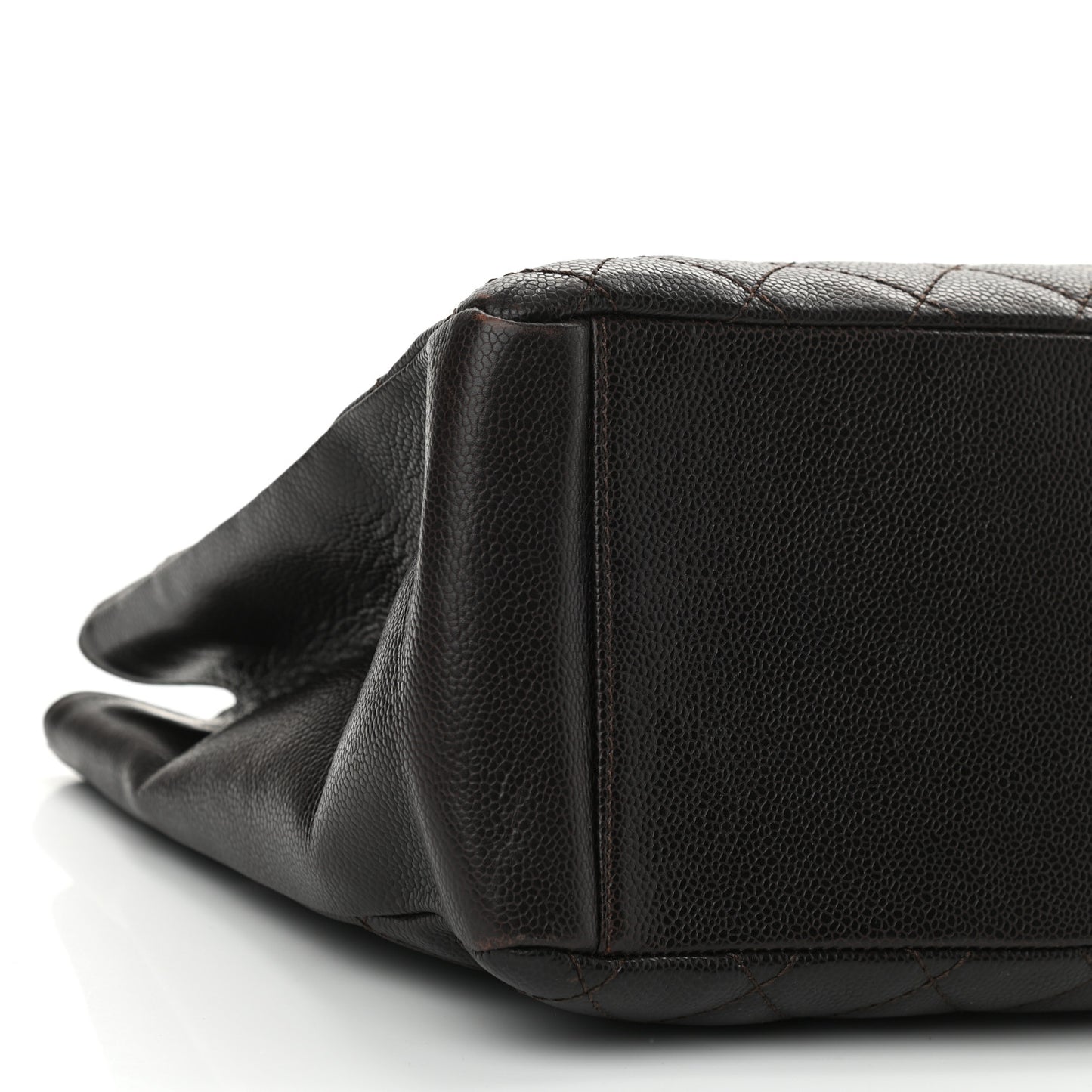 Caviar Quilted Grand Shopping Tote GST Dark Brown