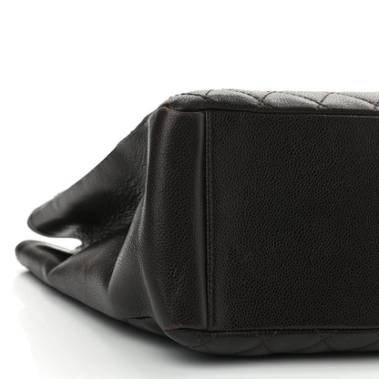 Chanel Caviar Quilted Grand Shopping Tote GST Dark Brown 9 of 13