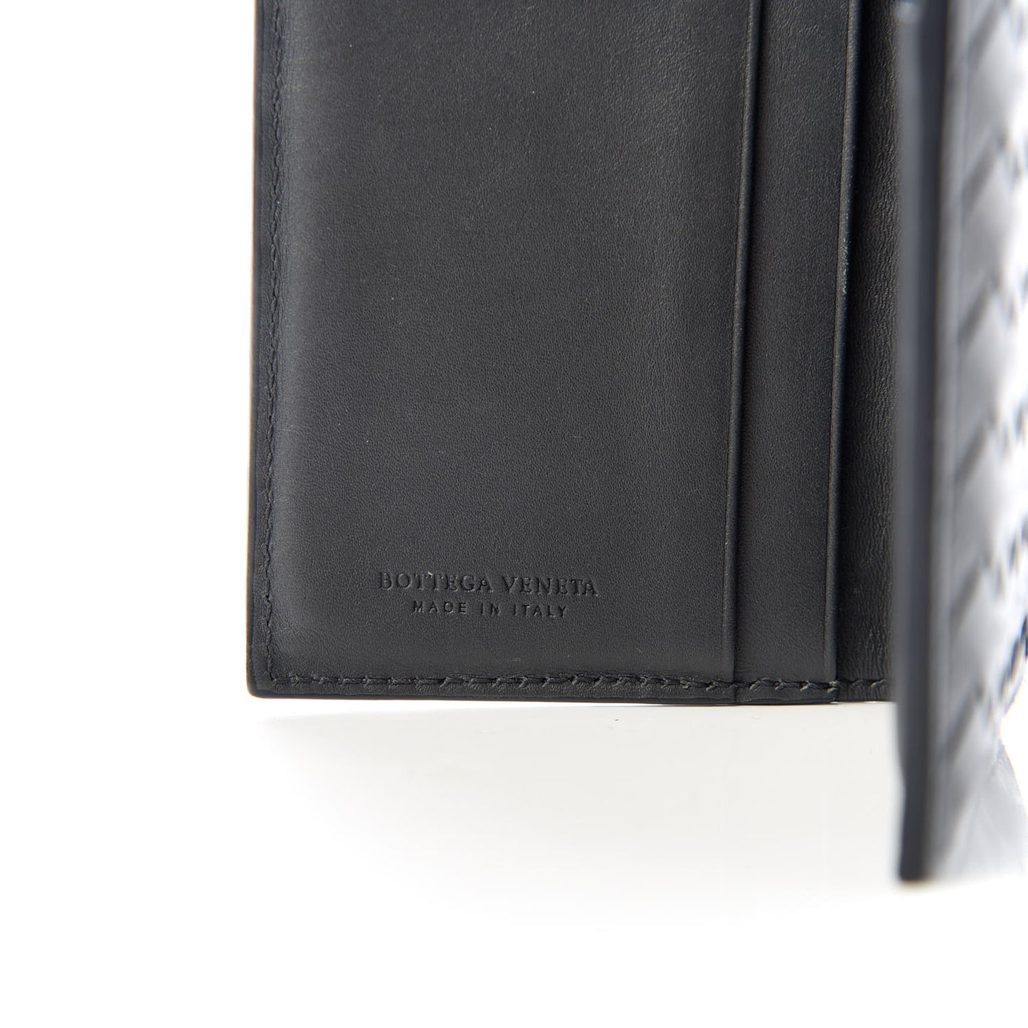 Nappa Intrecciato Bi-Fold Card Holder Black
