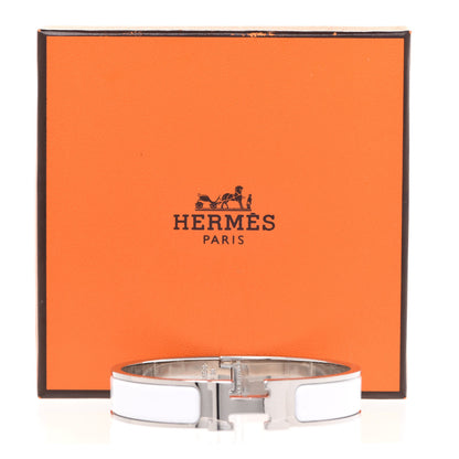 Hermes Enamel Narrow Clic Clac H Bracelet GM White 6 of 6