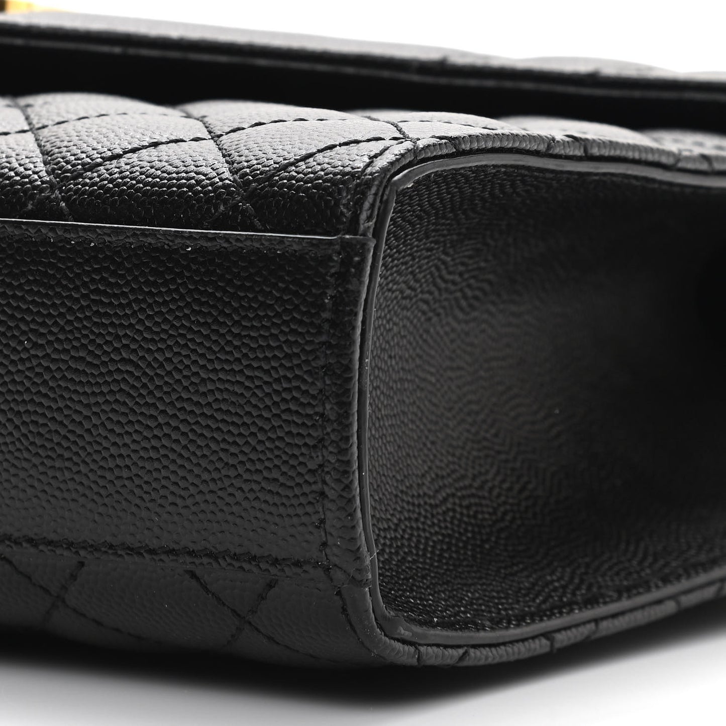 Grain De Poudre Textured Mixed Matelasse Triquilt Medium Monogram Satchel Black
