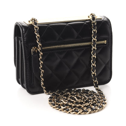 Chanel Lambskin Quilted Mini Trendy CC Wallet On Chain WOC Black 3 of 11