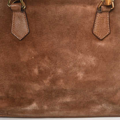 Gucci Suede Bamboo Top Handle Tote Tan 13 of 14