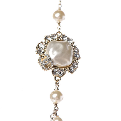 Chanel Pearl Crystal Camellia Express Multistrand Necklace Gold 5 of 7
