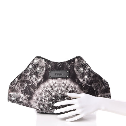 Alexander McQueen Silk Dandelion Print De Manta Clutch Black 2 of 9